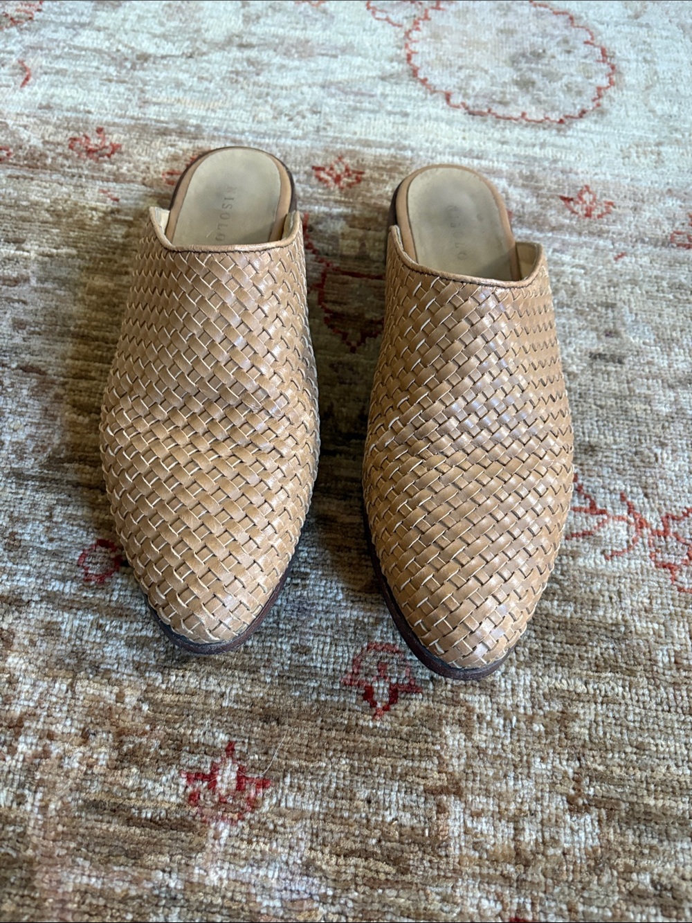 Nicole Woven Leather Mule - Tan